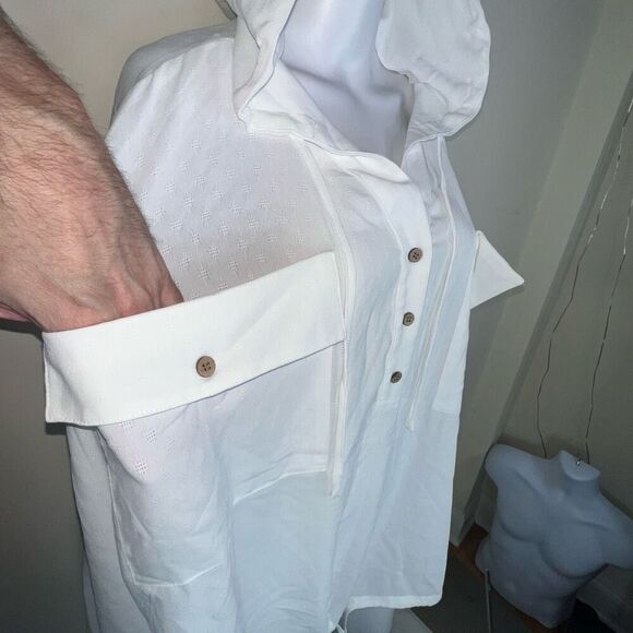 Heyson Dolman Sleeve Hooded Blouse with Drawstring Waist - Picture 5 of 13